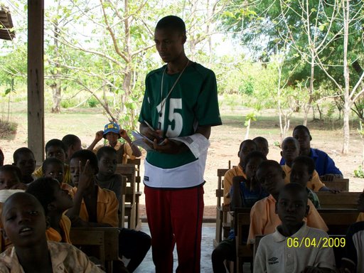 boy teaching class